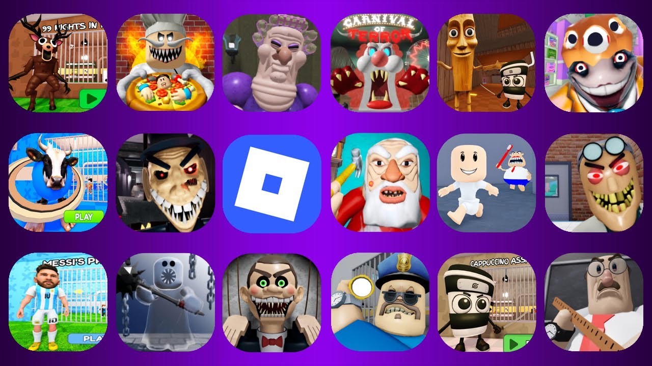 ROBLOX,Betty's Nursery!,BONECA AMBALABU'S,Roblox,MR BRAINS WATERPARK!,MR CRAZY'S CARNIVAL...