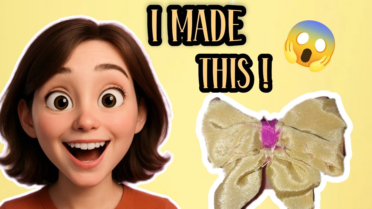 Bow hairclip tutorial || bow hairclip making || easy cloth diy #sewingcraft #handmade #creativeideas
