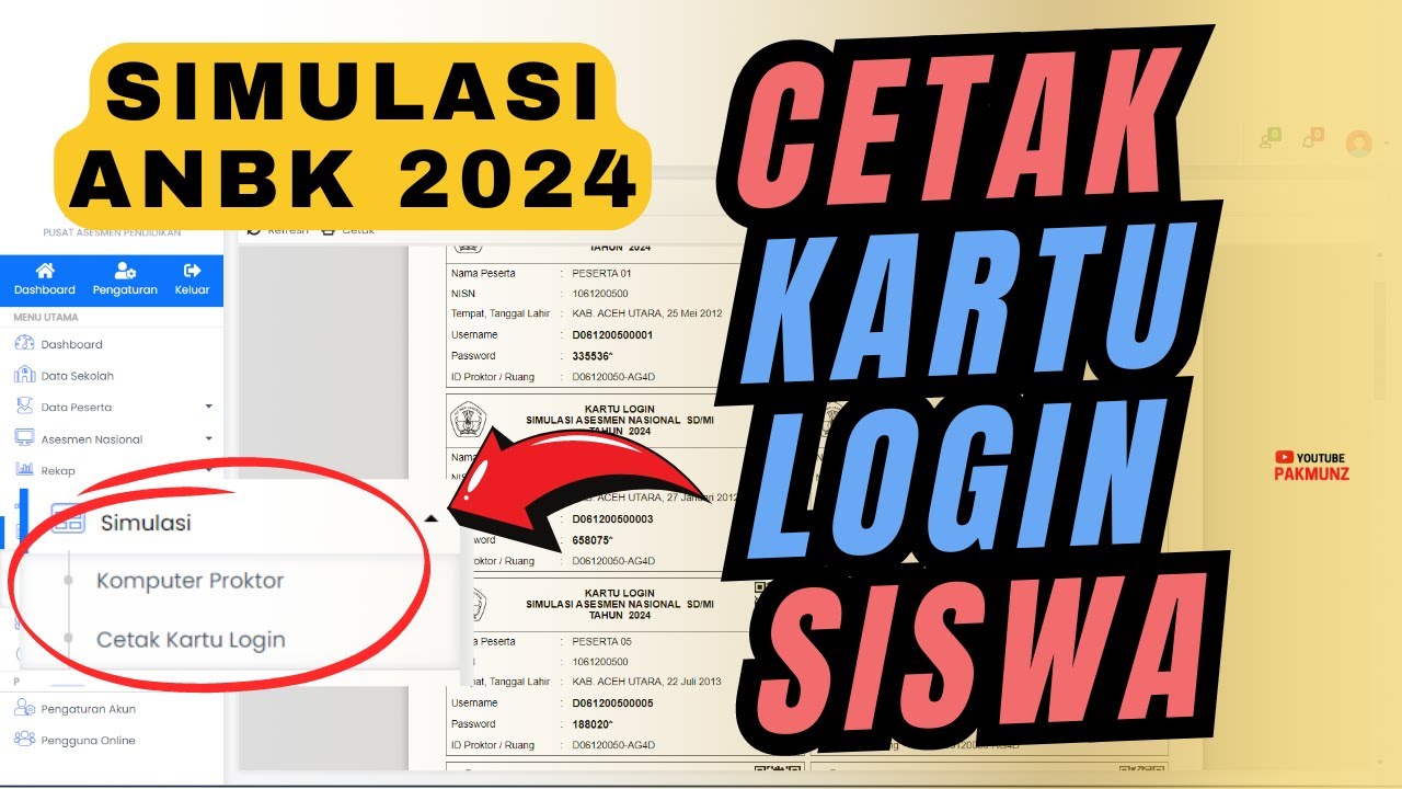 Cara Cetak Kartu Login Siswa untuk Simulasi ANBK SD Tahun 2024