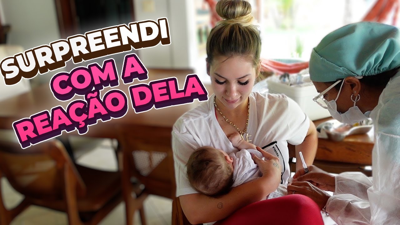 MALI TOMOU AS VACINAS DE 3 MESES E EU ME SURPREENDI COM A REAÇÃO DELA!!