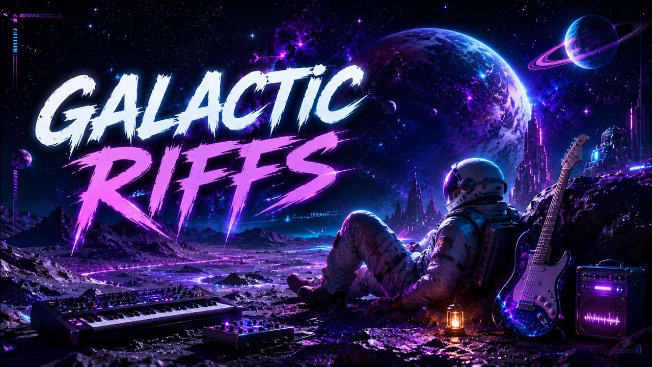 Futuristic Space Rock Guitar | Relaxing Ambient Synth Music