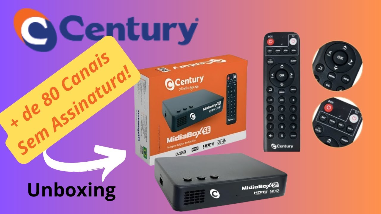 O Mais Novo Receptor Da Century | Midiabox SE, Unboxing Completo