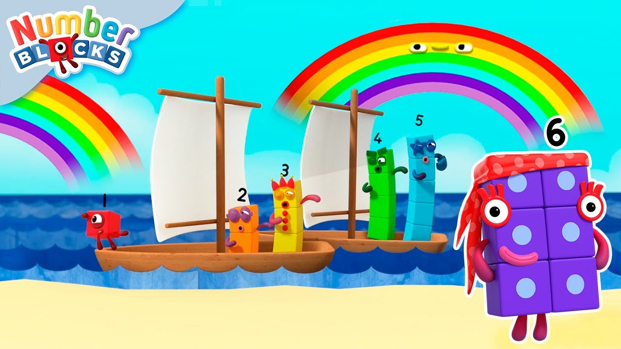 Piratas e Arco-Íris 🌈🏴‍☠️ | Desenhos para Crianças | Numberblocks em Português Brasil