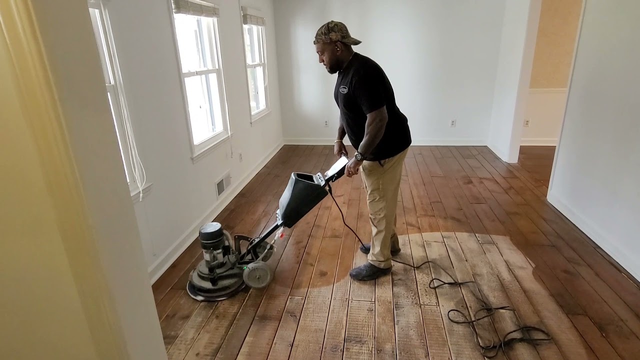 Restoring Wood Floor without a Full Sanding ✨ Screening, Color Correction Process by Truman Steemers