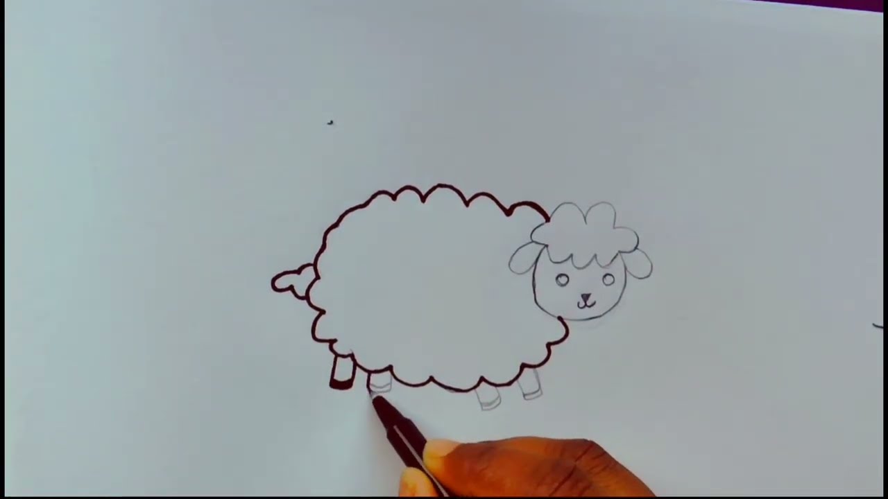 🐑 Sheep Drawing video ll Step by step Drawing ll Aayang drawing 