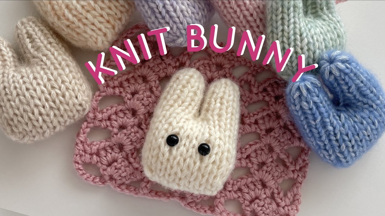 💗귀염뽀짝 토끼인형 만들기💗 1개당 실 5g밖에 안들어요! Knit bunny tutorial