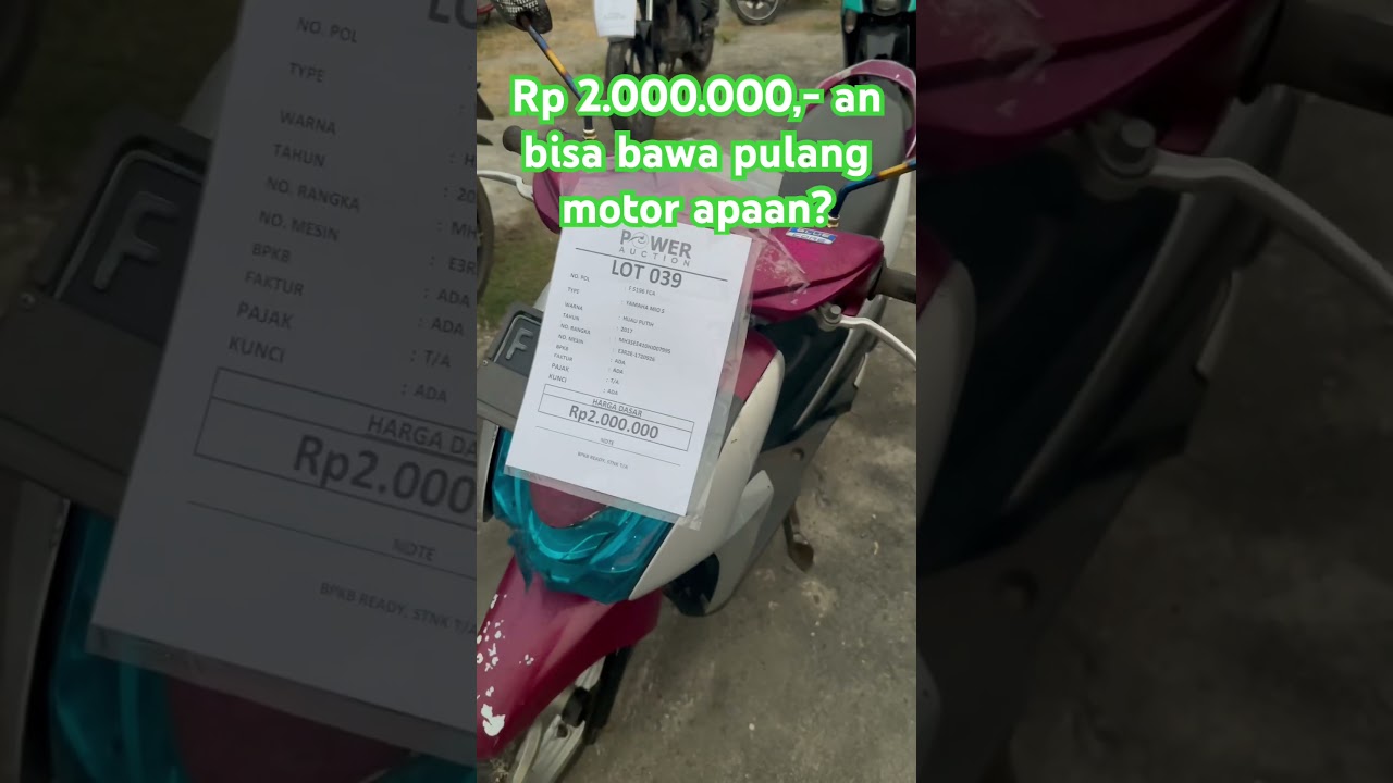 2 Jt bawa pulang motor lelangan anti ribet #lelang #motormurah #motorbekas