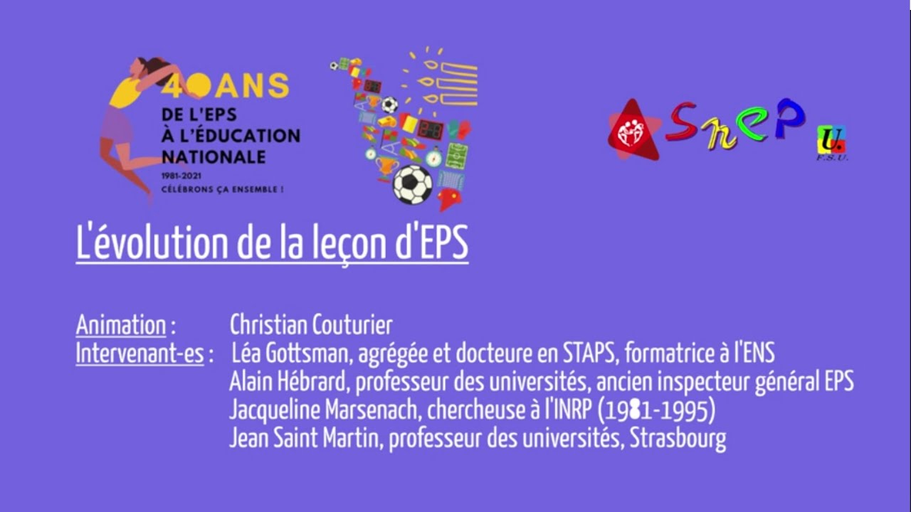 L’évolution de la leçon d’EPS
