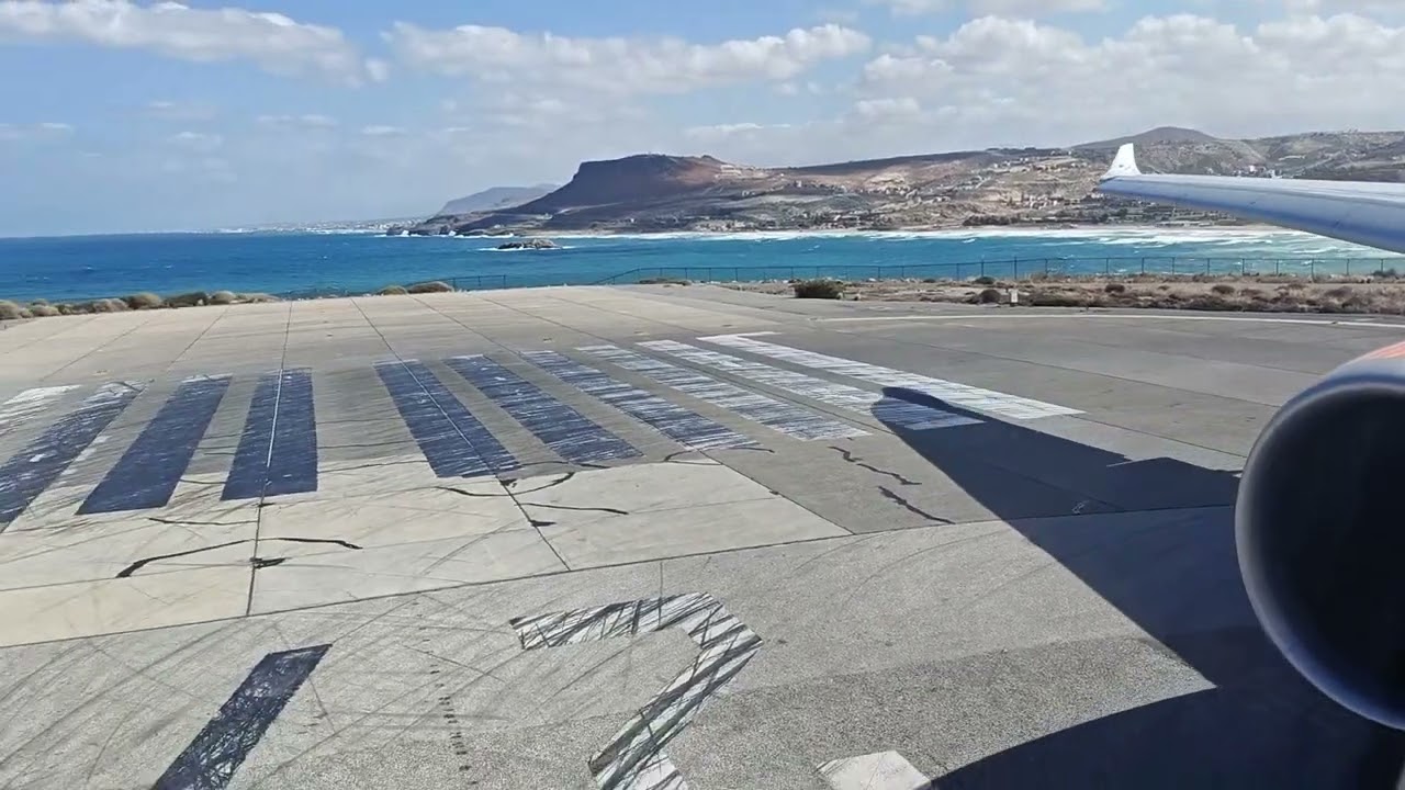 Airbus A330-900 takeoff from Irakleion airport Crete