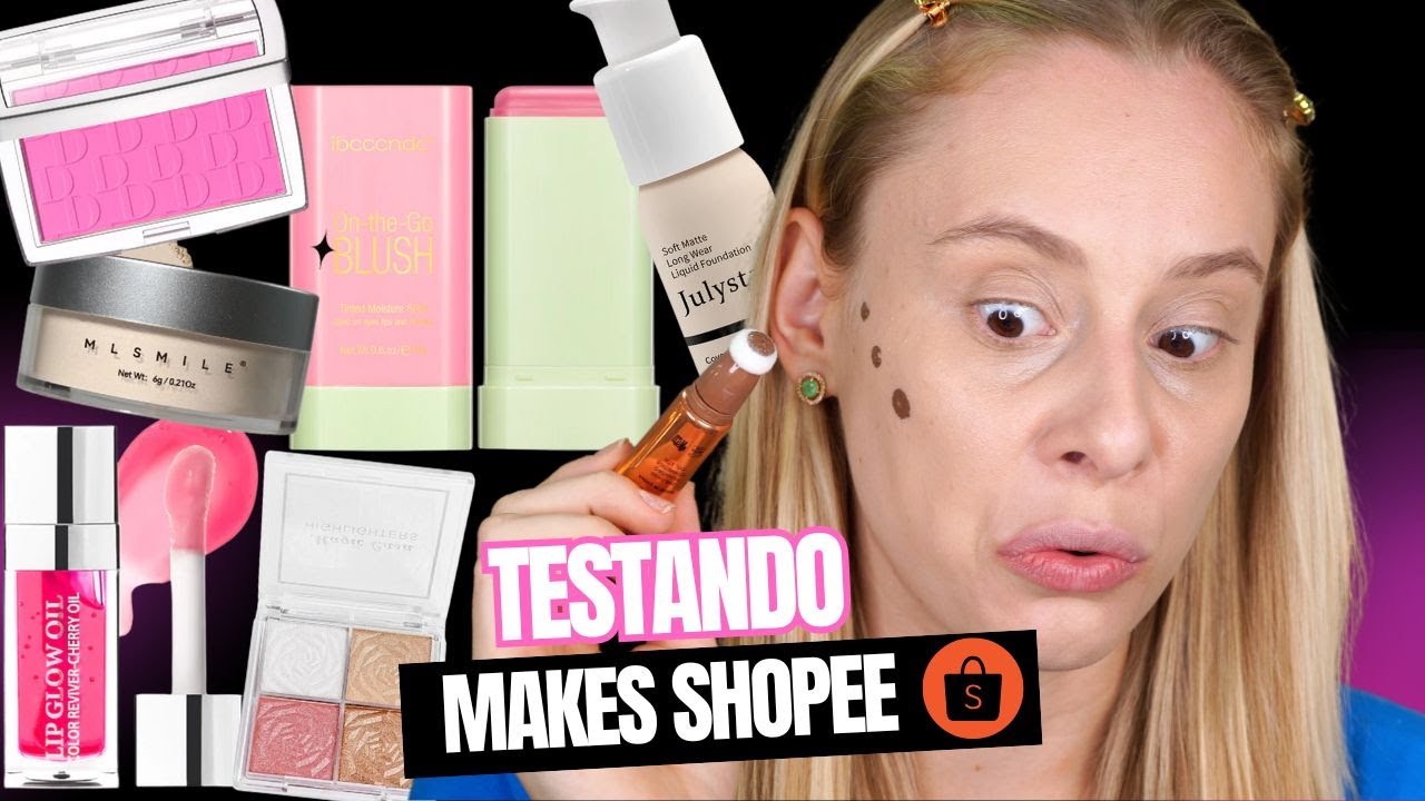 TESTANDO maquiagens da CHINA que comprei na shopee