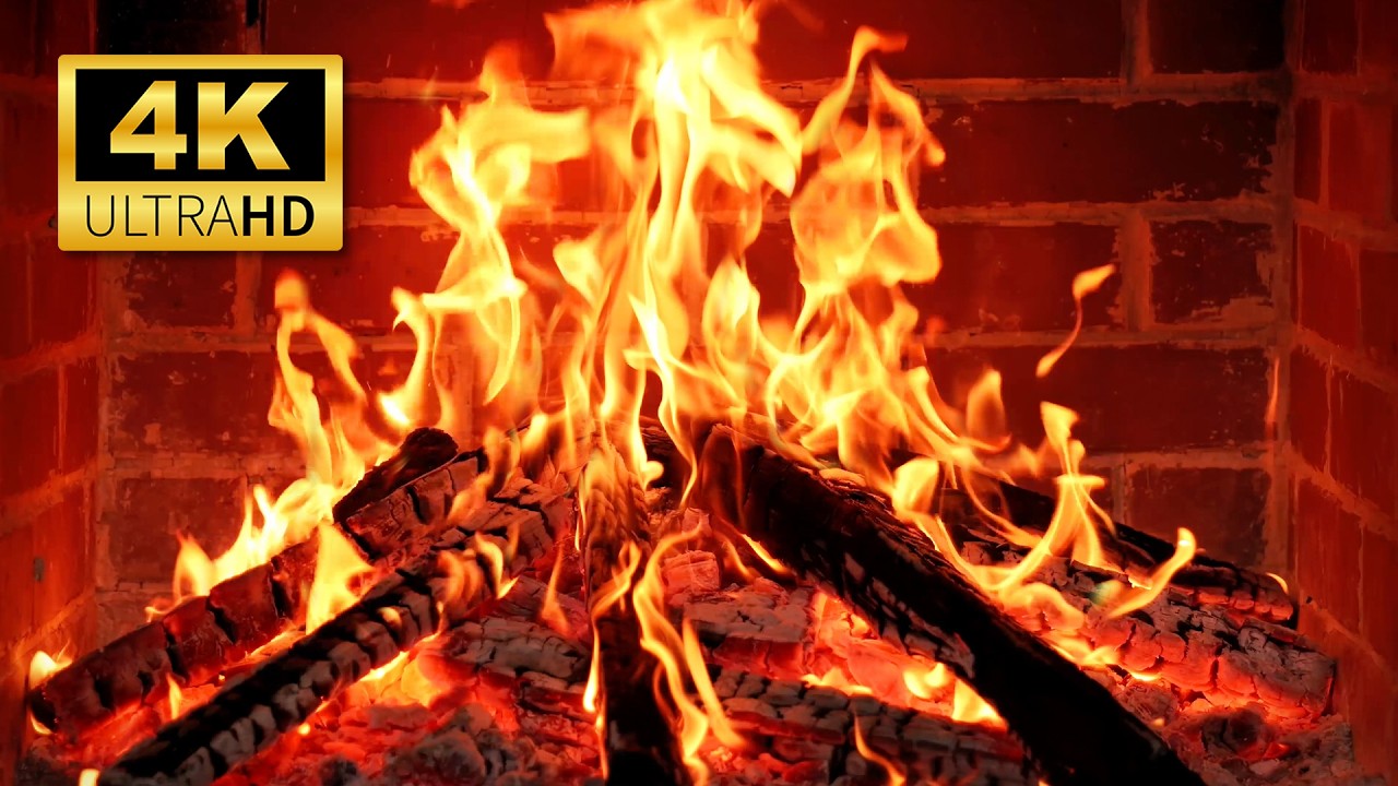 🔥 Fireplace 4K UHD: Real Crackling Fire Sounds & Warm Fireplace Ambience