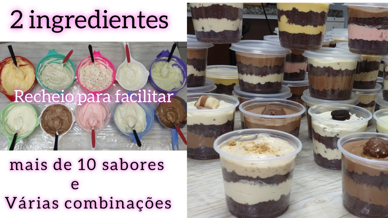 SÓ 2 INGREDIENTES / MAIS DE 10 SABORES E VÁRIAS COMBINAÇÕES / RECHEIO CORINGA PARA FACILITAR
