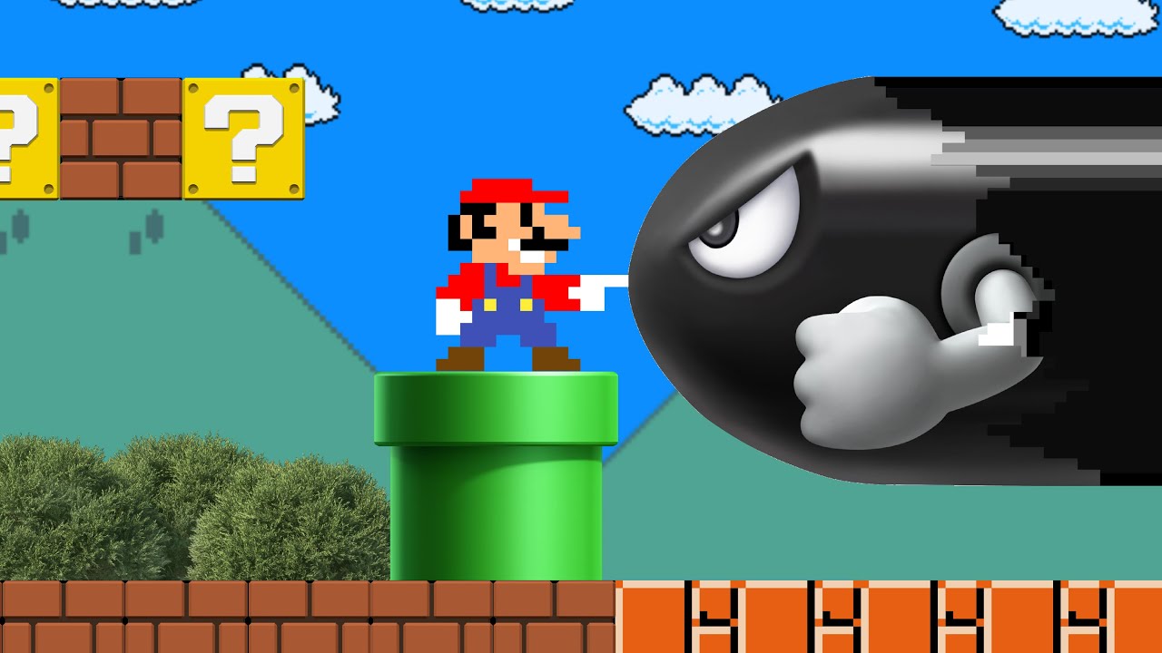Cat Mario: What if Mario touch turn into Realistic in Super Mario Bros. ?