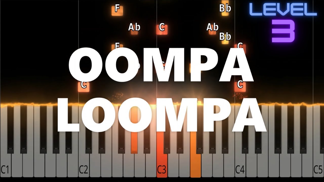Oompa Loompa - Willy Wonka and the Chocolate Factory - INTERMEDIATE Piano Tutorial