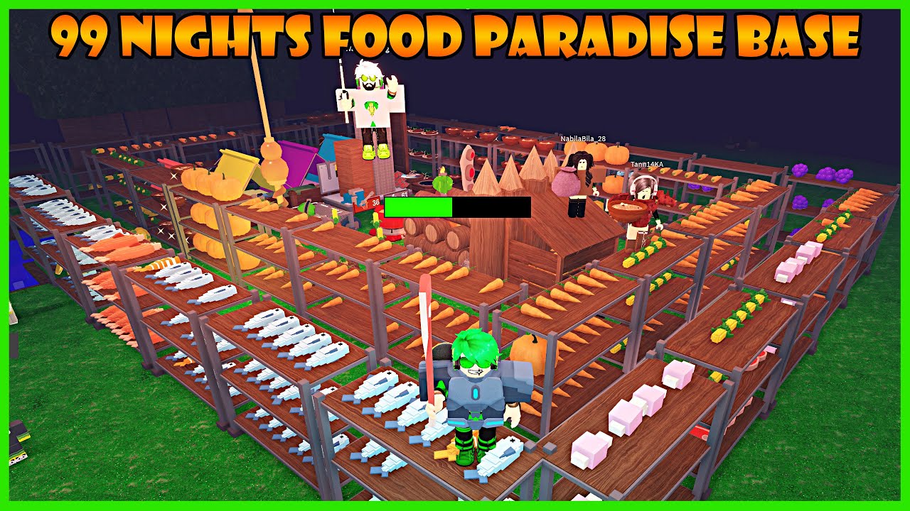 Aku Berhasil Membuat Markas Full Makanan Untuk Bertahan Hidup - Roblox 99 Night In The Forest