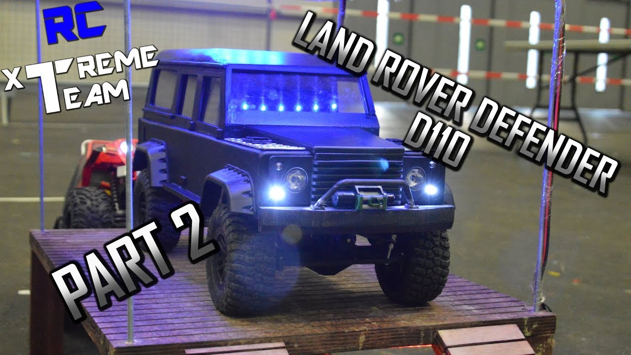 HOMEMADE LAND ROVER DEFENDER D110 BODY WITH STYRENE and HG P402 chassis PART 2 /+Light and run test