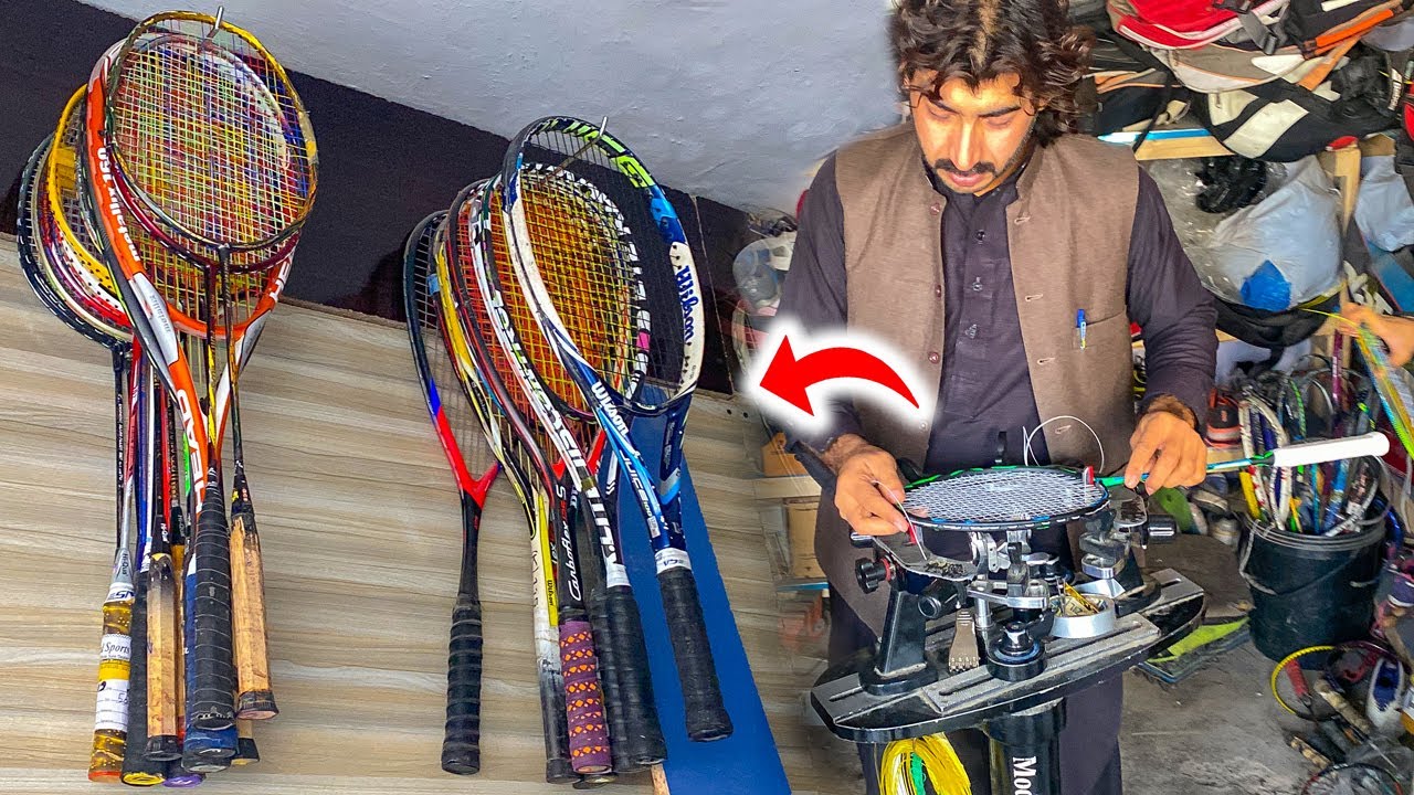 Amazing Process of Badminton Rackets Repairing | How to String a Professional Badminton Racket