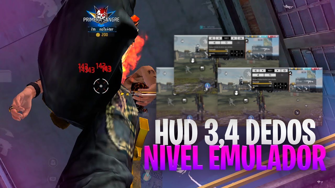 OS BRABOS!! 👾 TOP 4 MELHORES HUD 3,4 DEDOS FREE FIRE| HUD COMPLETO!