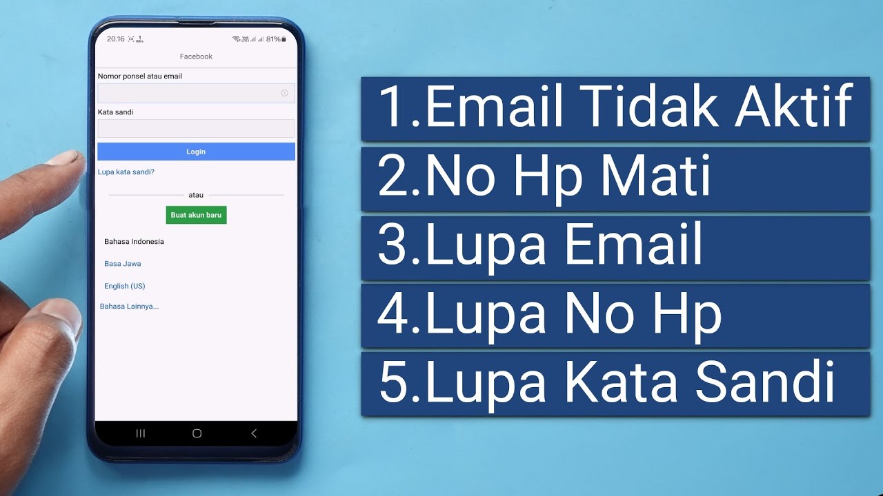 Cara Mengatasi Lupa Kata Sandi Facebook yang Email dan No Hp Tidak Aktif