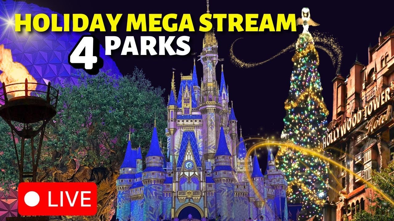 🔴LIVE🔴 4 PARK Disney MEGA Stream - 12 Streams Day 9| Walt Disney World 4K
