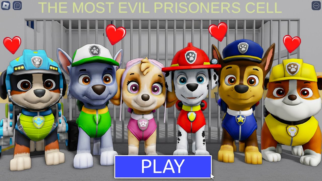 PAW PATROL in BARRY'S PRISON RUN FAMILY! New Scary Obby (#Roblox)