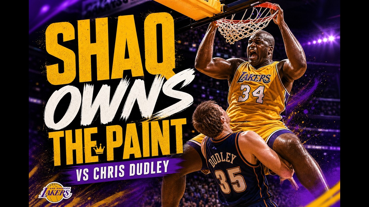 Shaquille O'Neal Dunks on Chris Dudley! Hilarious!