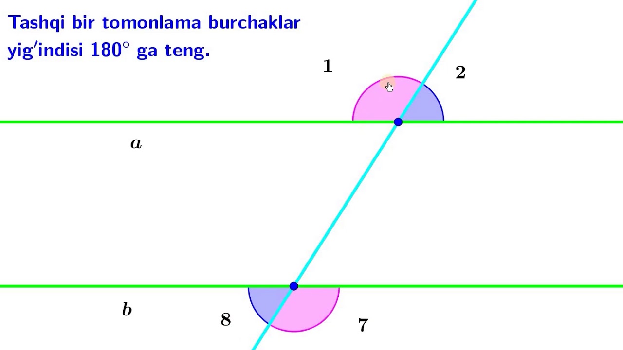 4 1  Parallel to’g’ri chiziqlar va kesuvchi hosil qilgan burchaklar