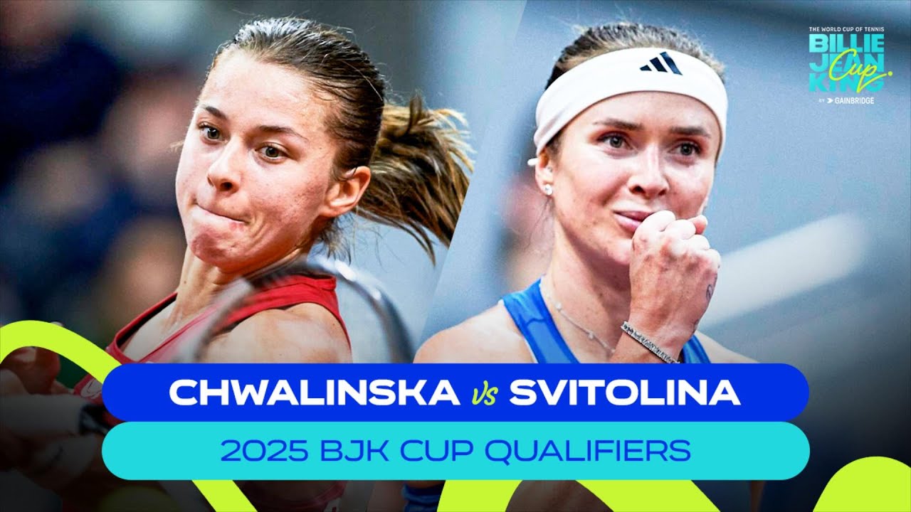 Maja Chwalinska (POL) v Elina Svitolina (UKR) | 2025 BJK Cup Qualifiers | Match Highlights
