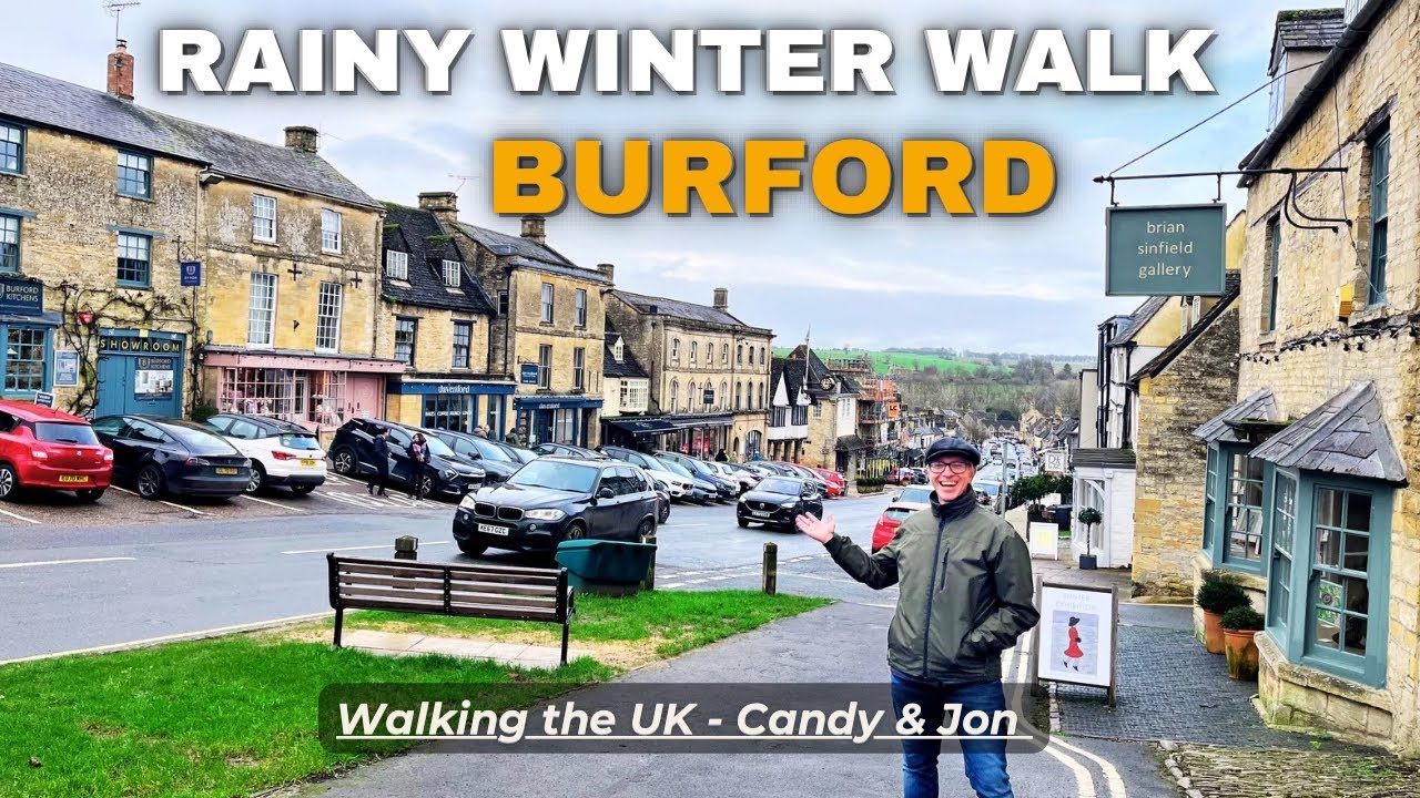 Burford Walking Tour 🇬🇧 - Rainy Winter Walk on the Famous Hill | Walking the UK