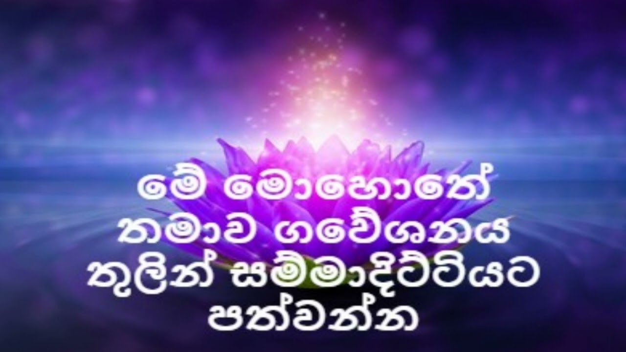 මේ මො‌හො‌තේ තමාව ගවේශනය තුලින් සම්මාදිට්ටියට පත්වන්න /nirodaarana@gmail.com