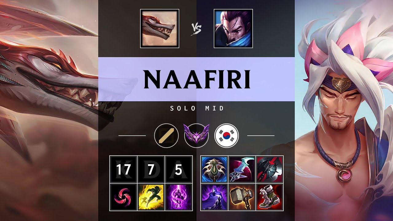 Naafiri Mid vs Yasuo: Triple Kill, Godlike - KR Master Patch 14.18