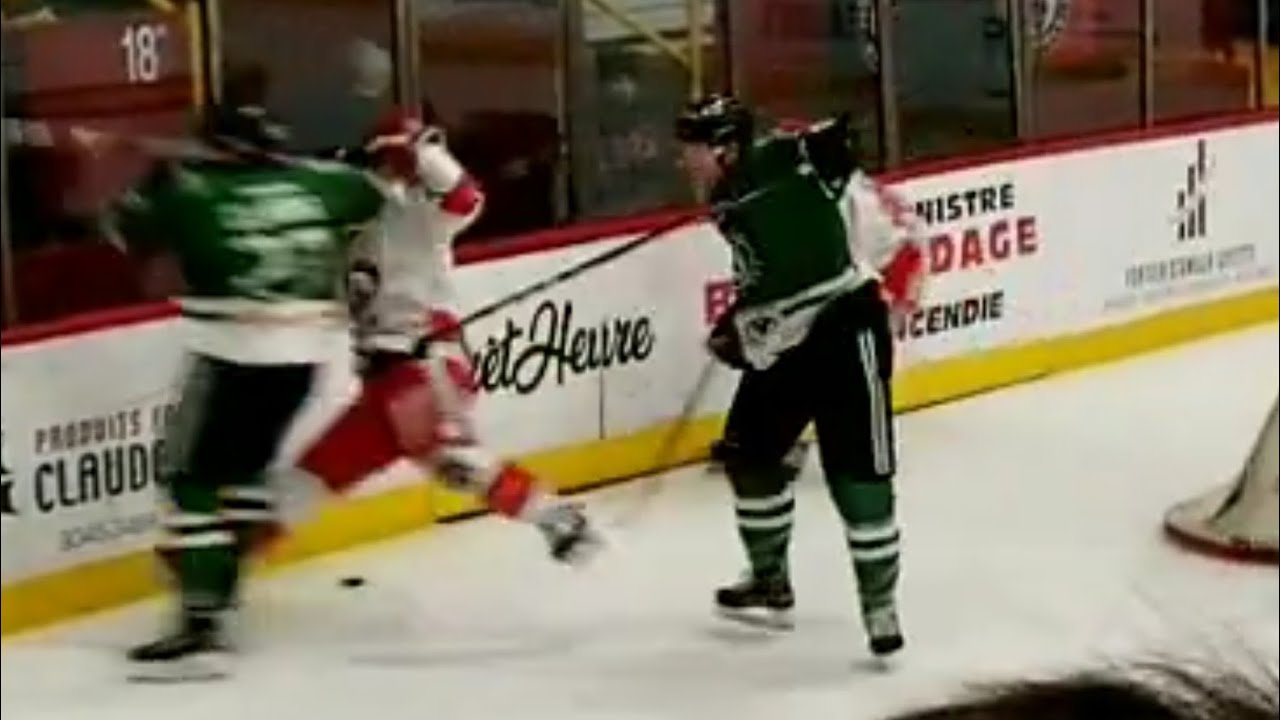 Garrett Clarke huge hit on Jean-Michel Daoust, Jan 17th 2020