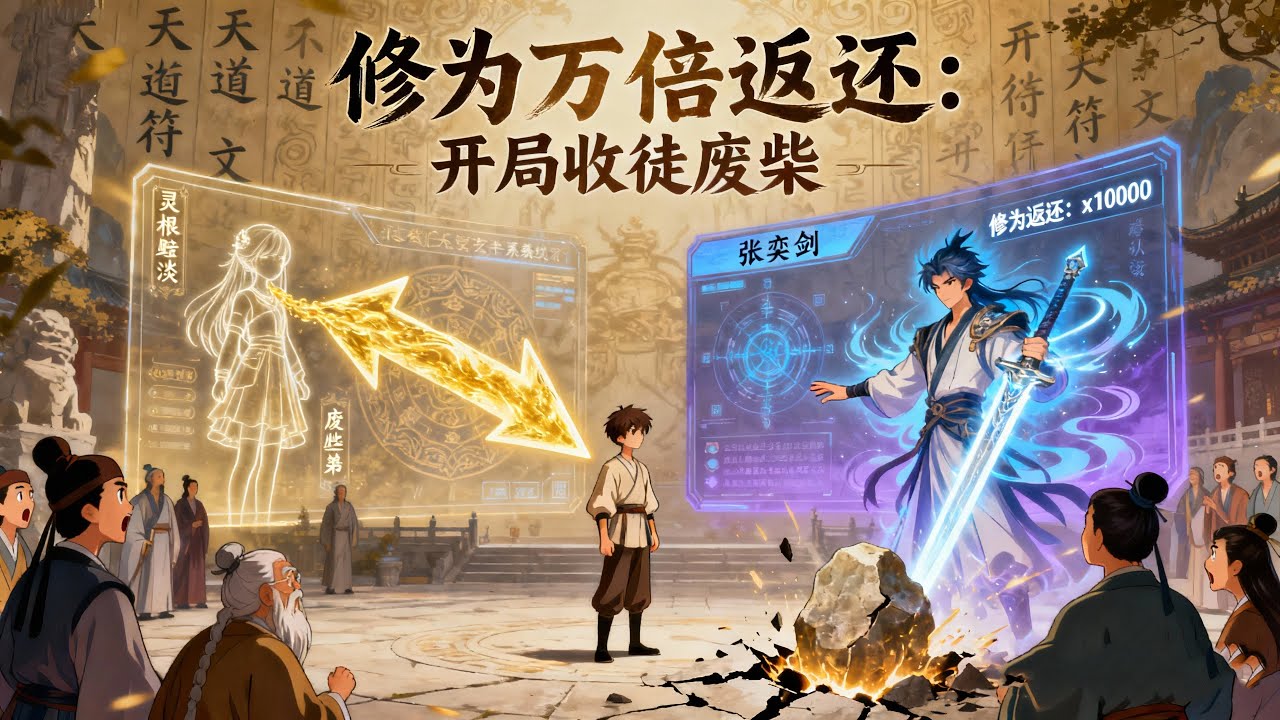 《修爲萬倍返還：開局收徒廢柴》開局廢柴卻覺醒收徒返利系統！徒弟修煉他躺贏，修爲暴漲縱橫三界，這波反向修仙絕了！#逆襲 #開掛 #漫劇