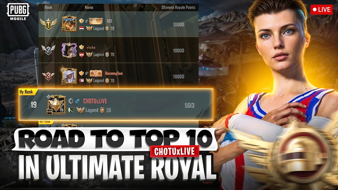 ROAD TO TOP 50 🔝 ULTIMATE ROYALE RANK PUSH WITH CHOTU X LIVE