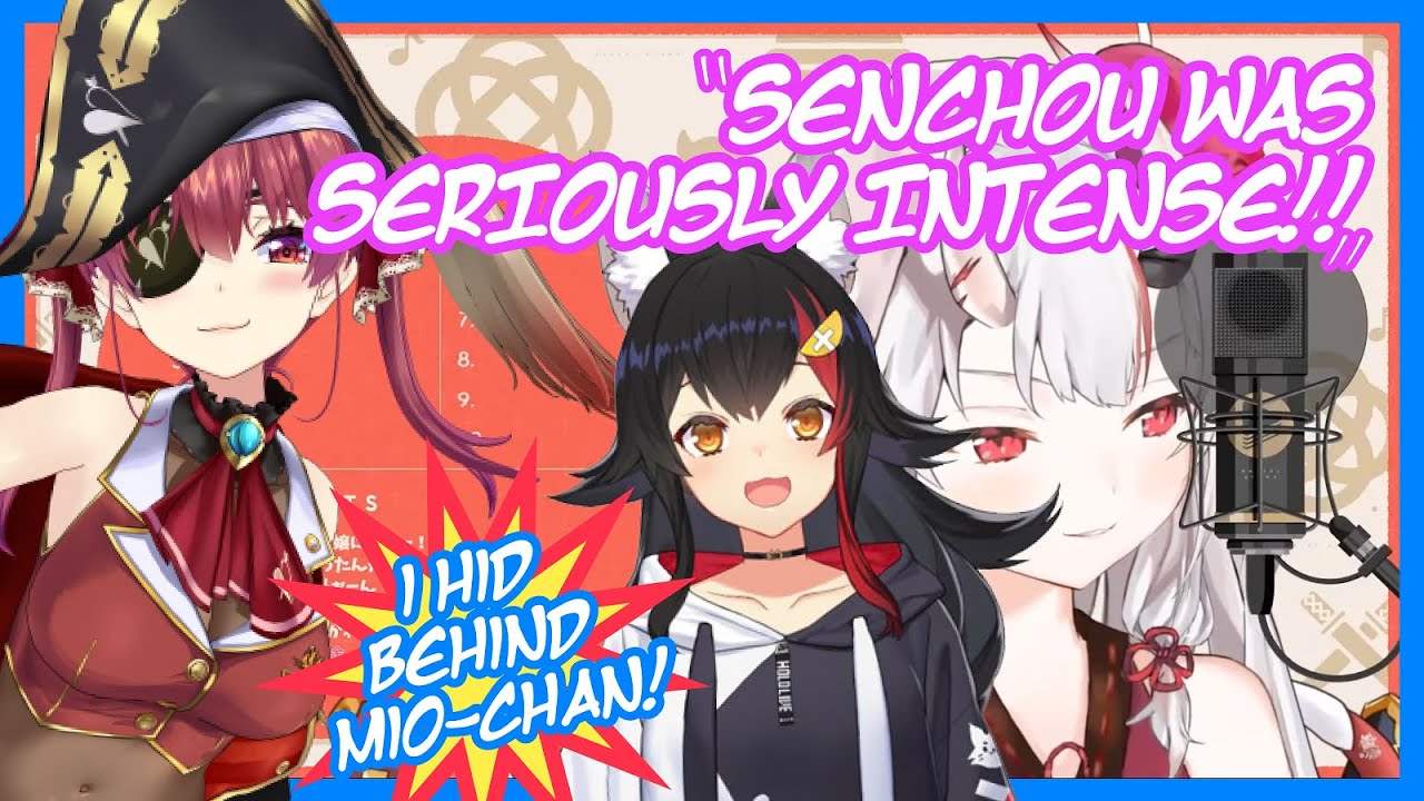Ayame was so Scared of Marine she Hid Behind Mio [ENG]
