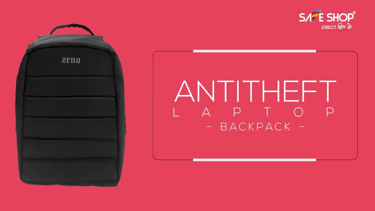 Zeno Antitheft Backpack | SAFE SHOP INDIA