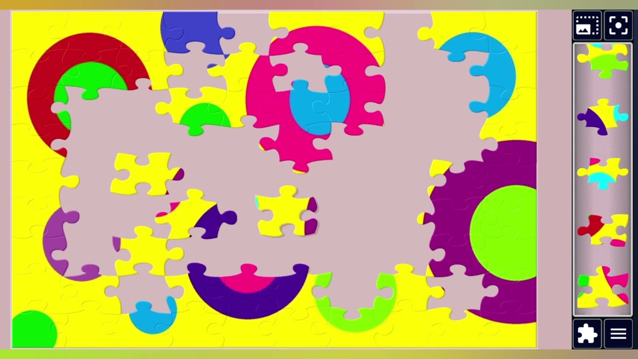 Vibrant Circle Symphony on yellow Canvas⭕🌈||Relaxing puzzles craft🧩||