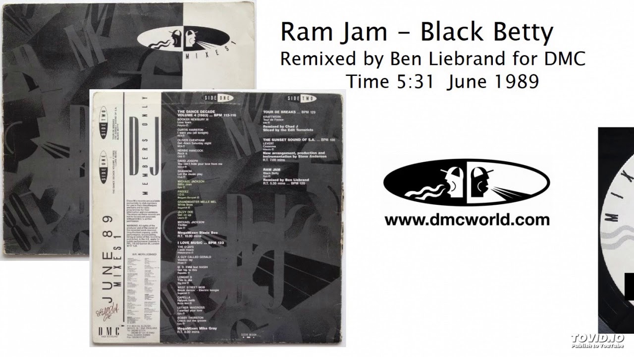 Ram Jam - Black Betty (DMC Ben Liebrand remix June 1989)