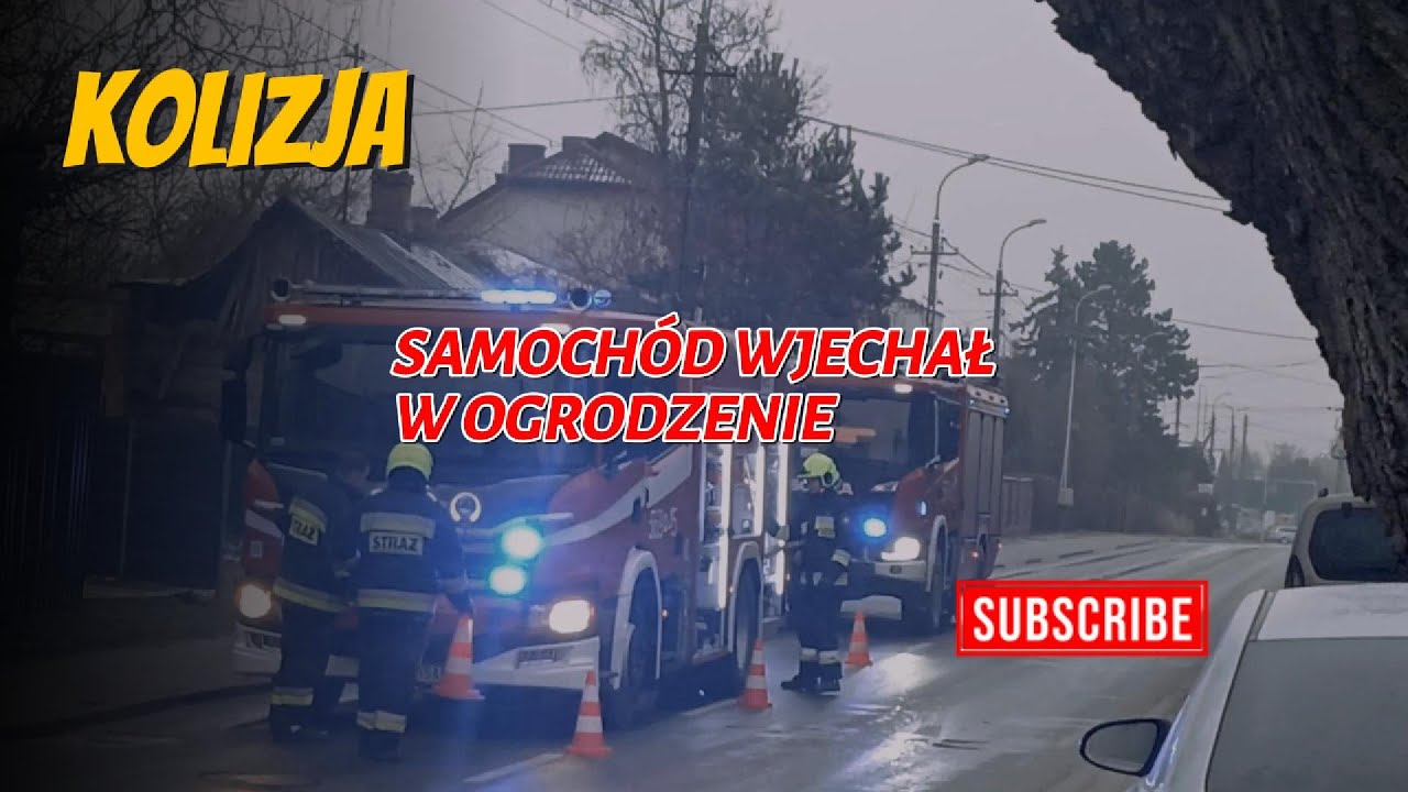 Łazy samochód wjechał w ogrodzenie !!!