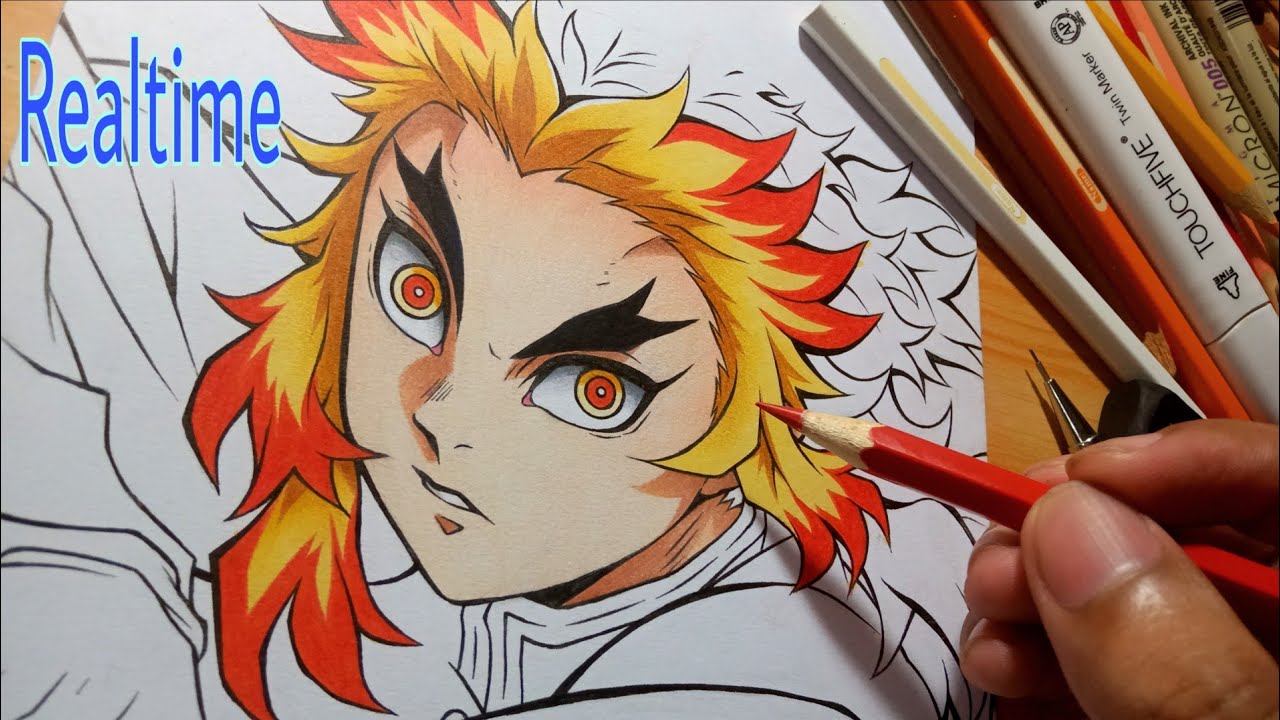 Realtime drawing Rengoku kyojuro | Kimetsu no yaiba