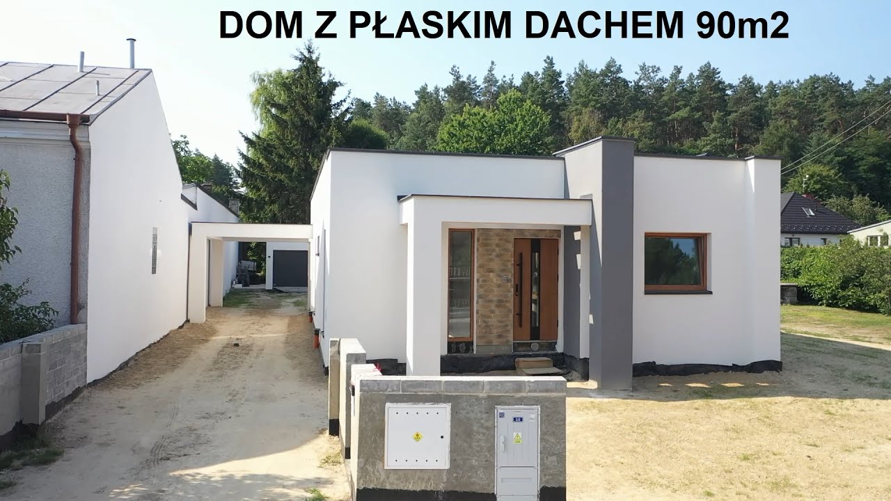 Dom z płaskim dachem 90 metrowy