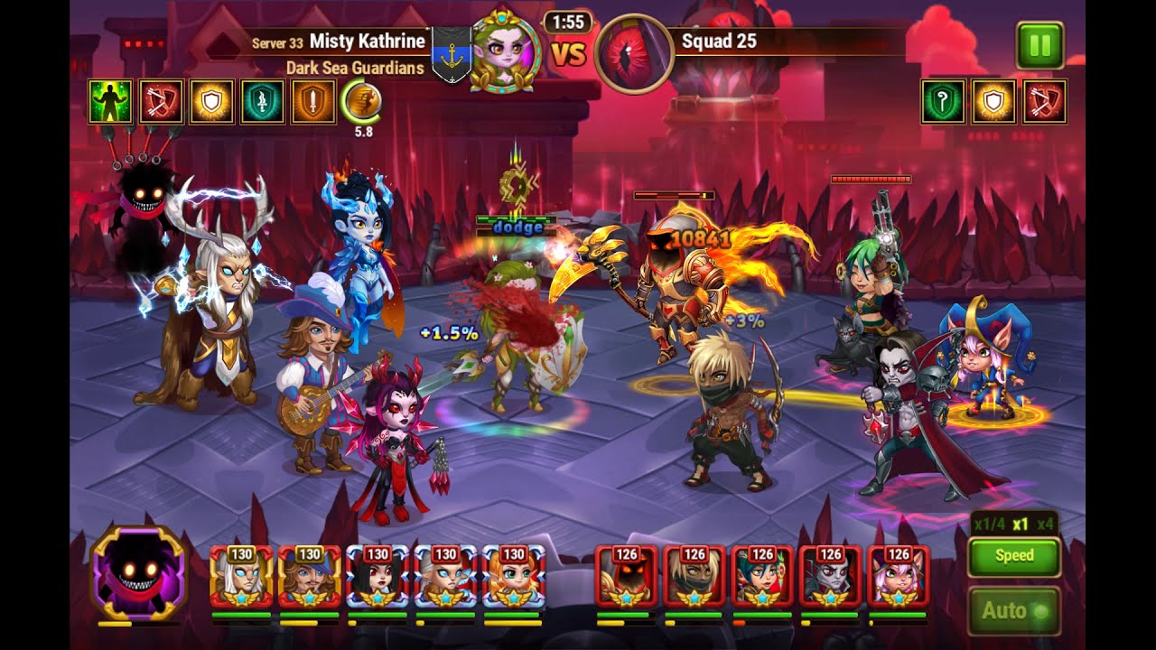 Hero Wars -- Double Tank Energy Madness, 12 Times Dodge Buff!