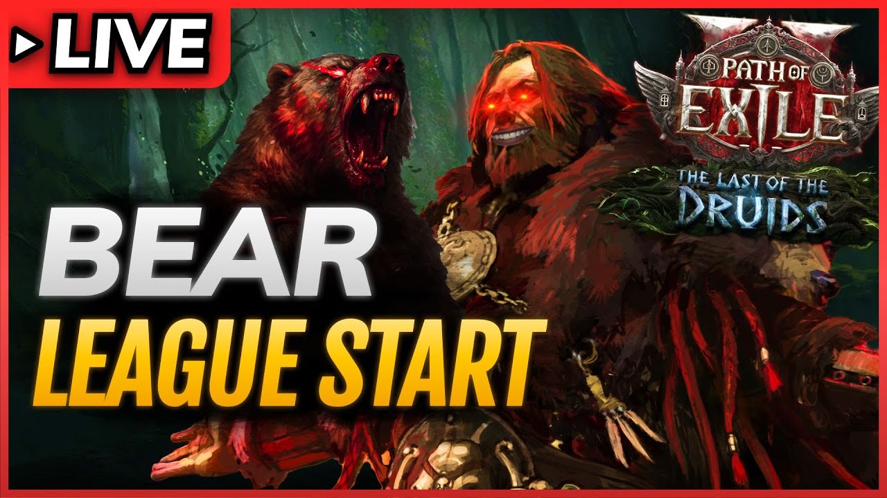 POE 2 0.4🔴League Starter BEAR DRUID Build - Leveling the Rage Shaman🔴Path of Exile 2