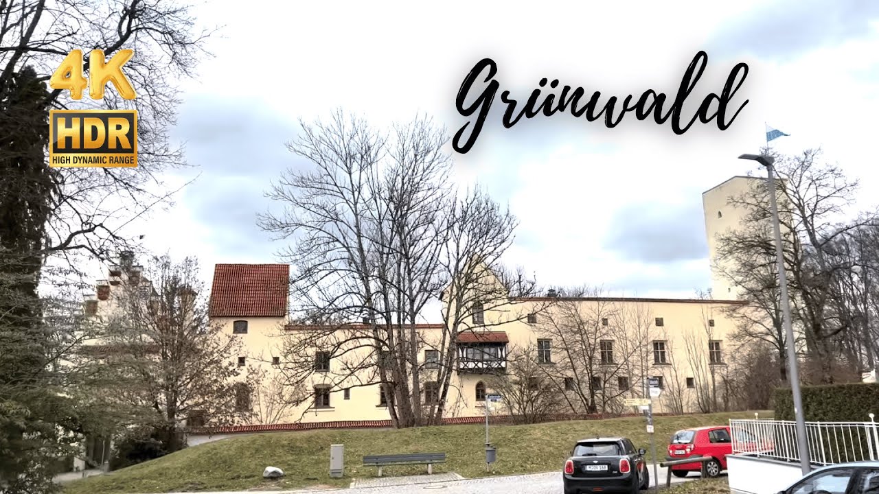 Walking in Grünwald, Munich - Residential neighbourhood and shopping street - 4K HDR