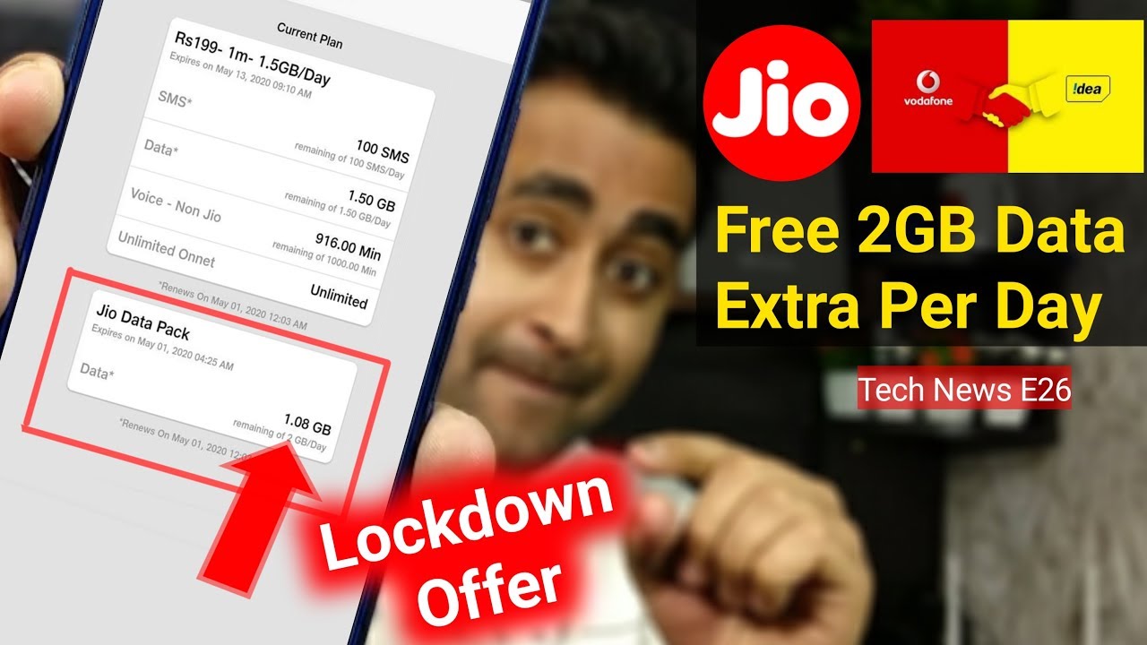 JIO FREE 2GB Per DAY Lockdown Offer |  Vodafone Idea Free 2GB Data Per Day | Tech News | EFA