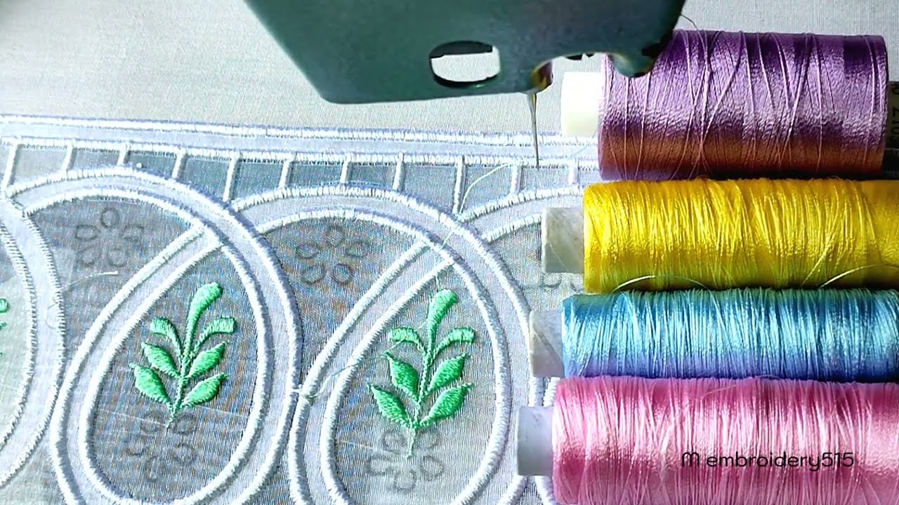 Cut work Embroidery Design Machine Embroidery industrial zigzag machine / Applique