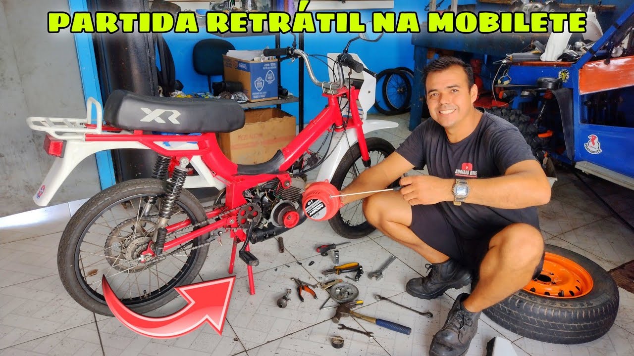 FIZ a INSTALAÇÃO da PARTIDA RETRÁTIL na MOBILETE PASSO a PASSO / ATÉ a MONICA LIGOU FÁCIL