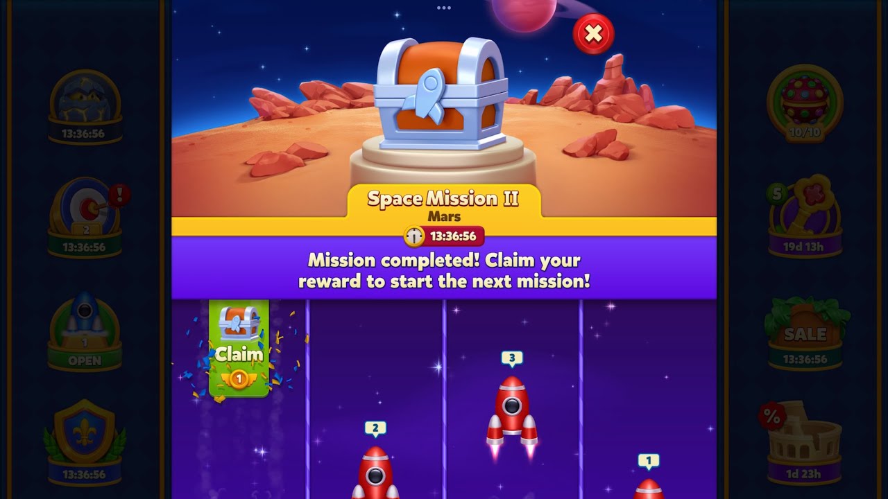 Royal Match - King Robert - Space Mission II Mars (Level 1822 to Level 1826)