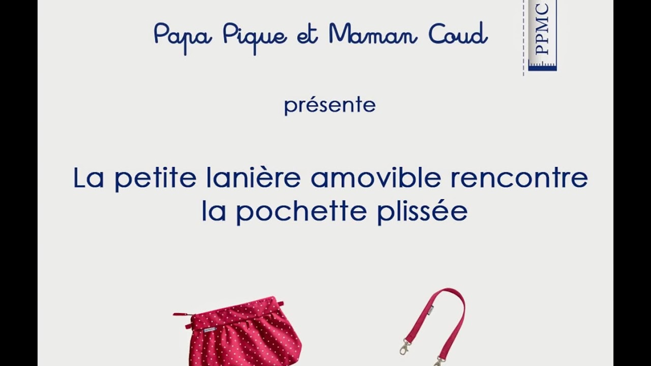 Nos produits : Petite pochette pliss&eacute;e et sa lani&egrave;re