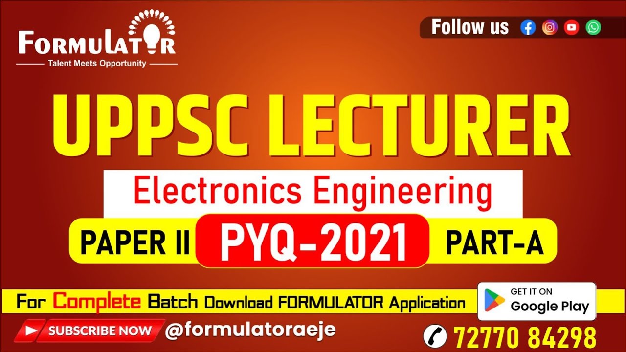 UPPSC Polytechnic Lecturer (Electronics) Syllabus 2025 | Complete Discussion & Weightage Analysis